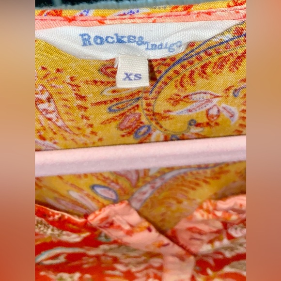 Rocks & Indigo Patchwork Paisley Cottagecore Sharkbite Hem Dress Size XS - Picture 7 of 8